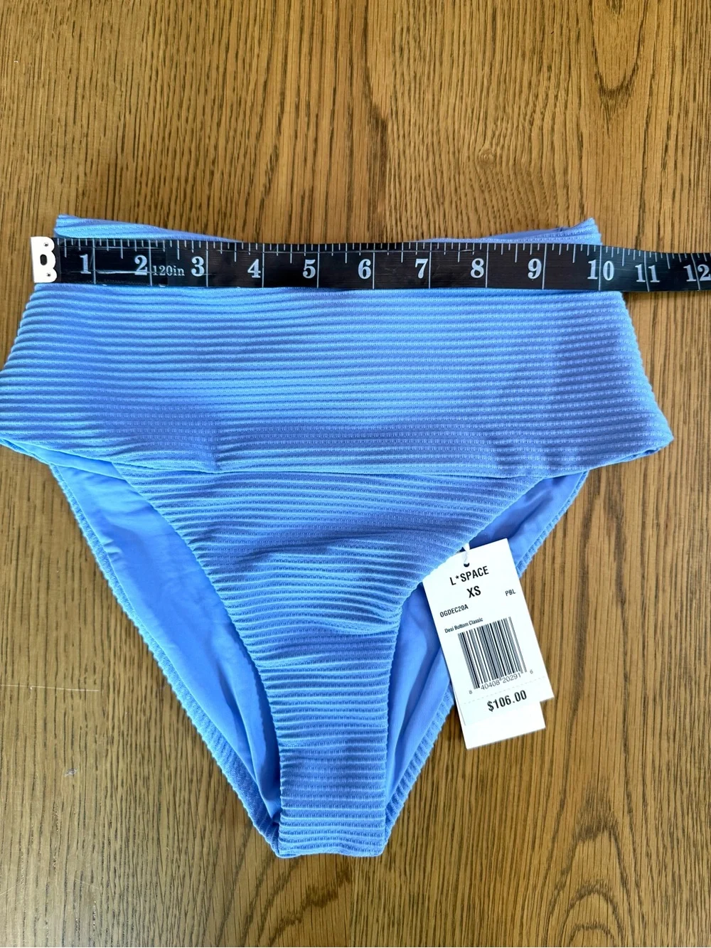 L*Space for Anthropologie Desi Bikini Bottom Lt Blue High Rise Size XS & S NWT
